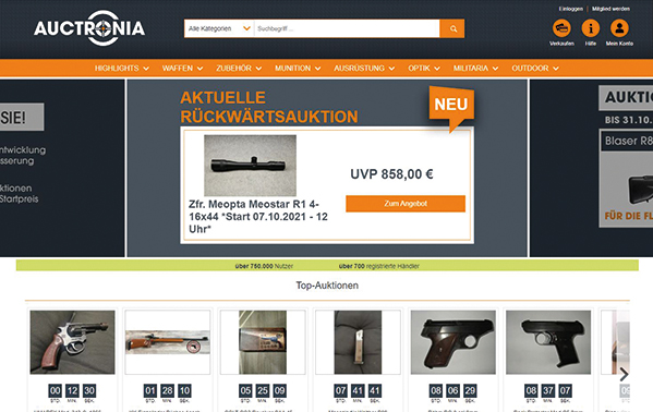 Handelsplattform Auctronia (Screenshot)