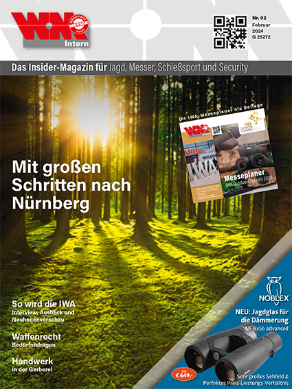 Cover der Februar-Ausgabe von WM-Intern. Darauf scheint die Sonne zwischen Bäumen hindurch